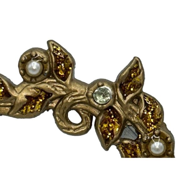 Special Moments Frame Heart Shaped Gold Pearl Rhinestone Valentine Wedding 3 x 3 - Picture 3 of 5